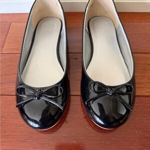 Janie and Jack Black Kids Flats with Bow